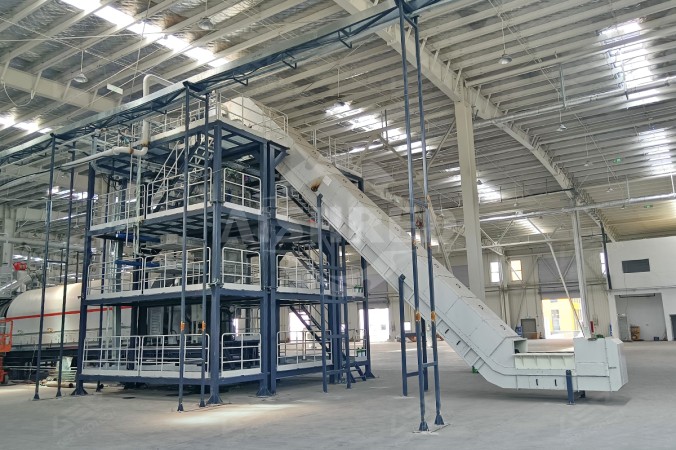 Tocător cu patru arbori pentru proiectul de reciclare a bateriilor cu litiu din Henan, China